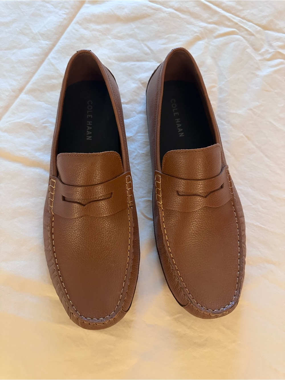 Cole Haan Men's Chestnut Brown Leather Penny Loafers